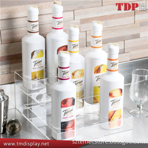 factory wholesale 3 tier clear acrylic bottle holder for 9 bottles